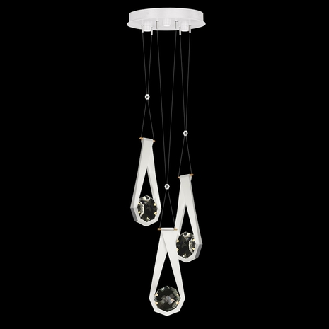 100005-2-222 Fine Art Lighting Aria 16"W Round Pendant with White/Gold Accents Finish
