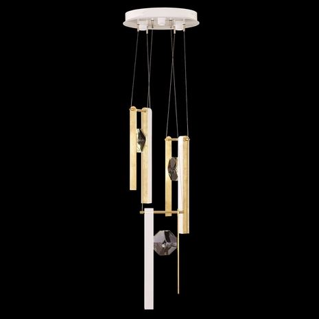 100005-2-333 Fine Art Lighting Aria 16"W Round Pendant with White/Gold Accents Finish