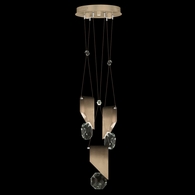 100005-3-111 Fine Art Lighting Aria 16"W Round Pendant with Soft Ombre Bronze Finish
