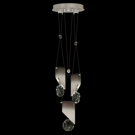 100005-4-111 Fine Art Lighting Aria 16"W Round Pendant with Soft Ombre Silver Finish