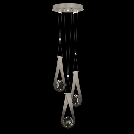100005-4-222 Fine Art Lighting Aria 16"W Round Pendant with Soft Ombre Silver Finish