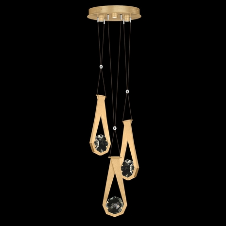 100005-5-222 Fine Art Lighting Aria 16"W Round Pendant with Brushed Gold Finish