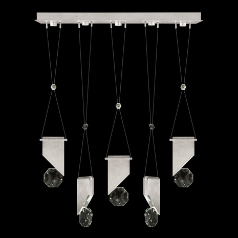 100006-1-11111 Fine Art Lighting Aria 43"W Linear Pendant with Brushed Silver Finish