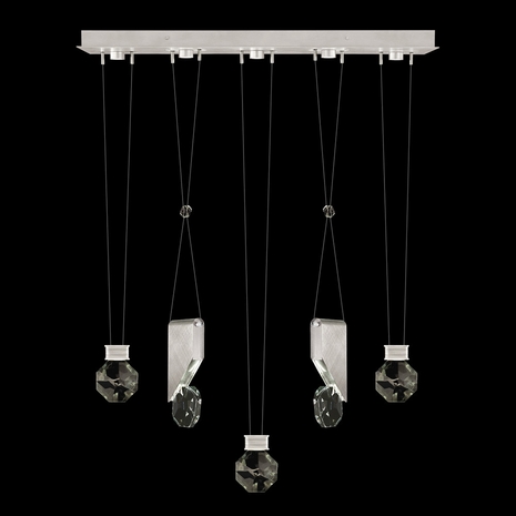 100006-1-11444 Fine Art Lighting Aria 43"W Linear Pendant with Brushed Silver Finish