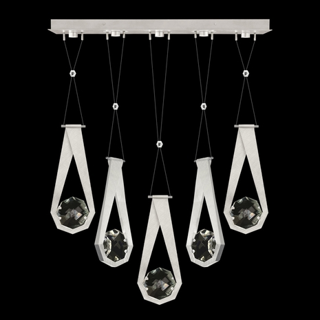 100006-1-22222 Fine Art Lighting Aria 43"W Linear Pendant with Brushed Silver Finish
