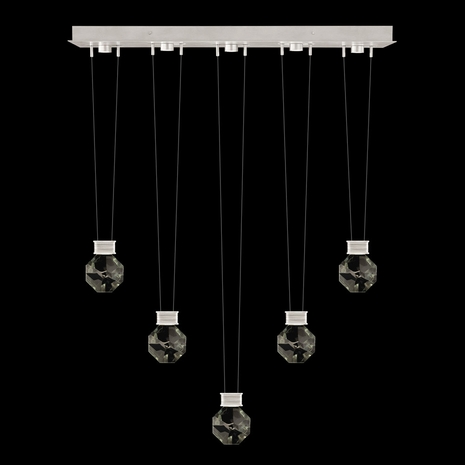 100006-1-44444 Fine Art Lighting Aria 43"W Linear Pendant with Brushed Silver Finish
