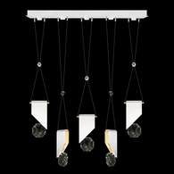 100006-2-11111 Fine Art Lighting Aria 43"W Linear Pendant with White/Gold Accents Finish