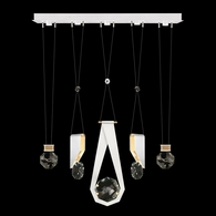 100006-2-11244 Fine Art Lighting Aria 43"W Linear Pendant with White/Gold Accents Finish