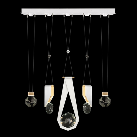 100006-2-11244 Fine Art Lighting Aria 43"W Linear Pendant with White/Gold Accents Finish