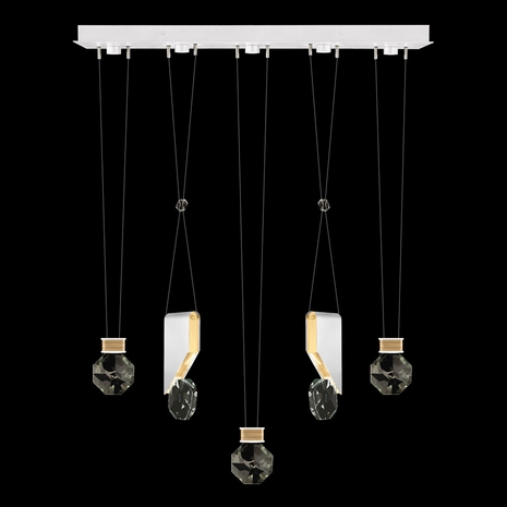 100006-2-11444 Fine Art Lighting Aria 43"W Linear Pendant with White/Gold Accents Finish