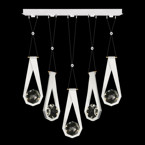 100006-2-22222 Fine Art Lighting Aria 43"W Linear Pendant with White/Gold Accents Finish