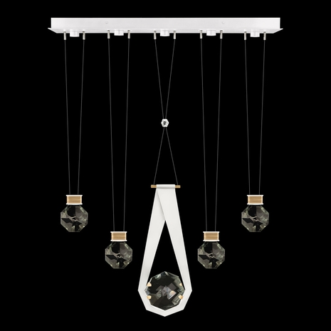 100006-2-24444 Fine Art Lighting Aria 43"W Linear Pendant with White/Gold Accents Finish