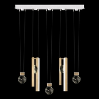 100006-2-33444 Fine Art Lighting Aria 43"W Linear Pendant with White/Gold Accents Finish