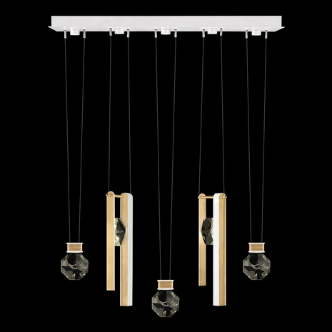100006-2-33444 Fine Art Lighting Aria 43"W Linear Pendant with White/Gold Accents Finish