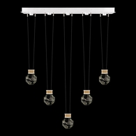 100006-2-44444 Fine Art Lighting Aria 43"W Linear Pendant with White/Gold Accents Finish