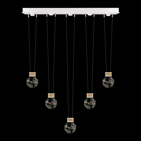 100006-2-44444 Fine Art Lighting Aria 43"W Linear Pendant with White/Gold Accents Finish