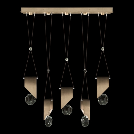 100006-3-11111 Fine Art Lighting Aria 43"W Linear Pendant with Soft Ombre Bronze Finish