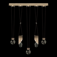100006-3-11444 Fine Art Lighting Aria 43"W Linear Pendant with Soft Ombre Bronze Finish