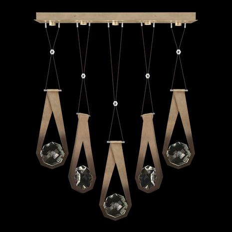 100006-3-22222 Fine Art Lighting Aria 43"W Linear Pendant with Soft Ombre Bronze Finish