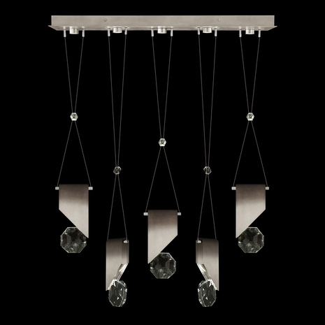 100006-4-11111 Fine Art Lighting Aria 43"W Linear Pendant with Soft Ombre Silver Finish