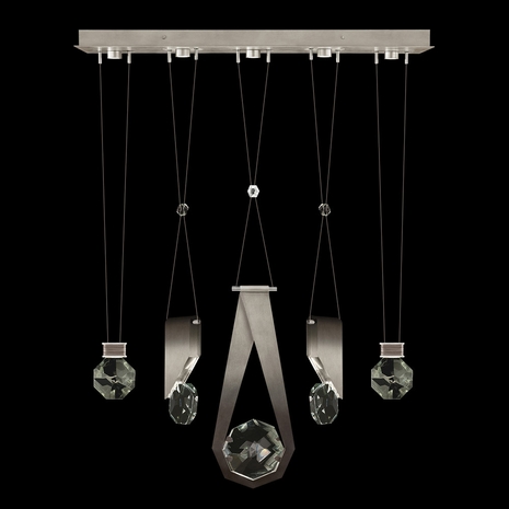 100006-4-11244 Fine Art Lighting Aria 43"W Linear Pendant with Soft Ombre Silver Finish