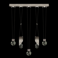 100006-4-11444 Fine Art Lighting Aria 43"W Linear Pendant with Soft Ombre Silver Finish