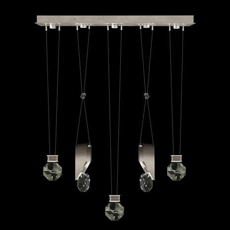 100006-4-11444 Fine Art Lighting Aria 43"W Linear Pendant with Soft Ombre Silver Finish