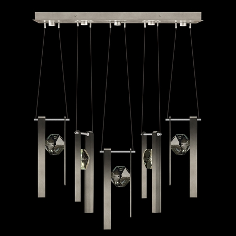 100006-4-33333 Fine Art Lighting Aria 43"W Linear Pendant with Soft Ombre Silver Finish