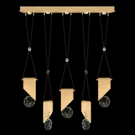 100006-5-11111 Fine Art Lighting Aria 43"W Linear Pendant with Brushed Gold Finish