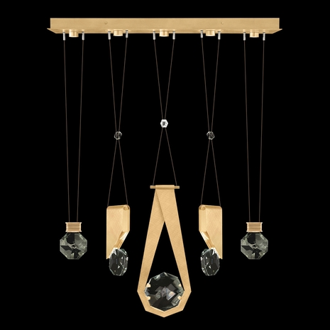 100006-5-11244 Fine Art Lighting Aria 43"W Linear Pendant with Brushed Gold Finish
