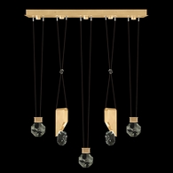 100006-5-11444 Fine Art Lighting Aria 43"W Linear Pendant with Brushed Gold Finish