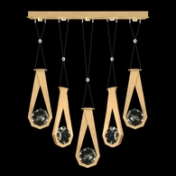 100006-5-22222 Fine Art Lighting Aria 43"W Linear Pendant with Brushed Gold Finish