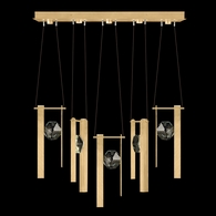 100006-5-33333 Fine Art Lighting Aria 43"W Linear Pendant with Brushed Gold Finish