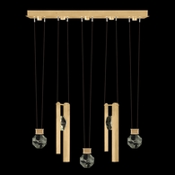 100006-5-33444 Fine Art Lighting Aria 43"W Linear Pendant with Brushed Gold Finish