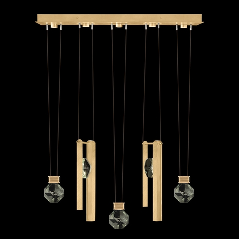 100006-5-33444 Fine Art Lighting Aria 43"W Linear Pendant with Brushed Gold Finish