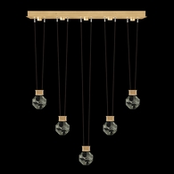 100006-5-44444 Fine Art Lighting Aria 43"W Linear Pendant with Brushed Gold Finish