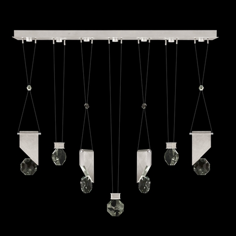 100007-1-1111444 Fine Art Lighting Aria 60"W Linear Pendant with Brushed Silver Finish
