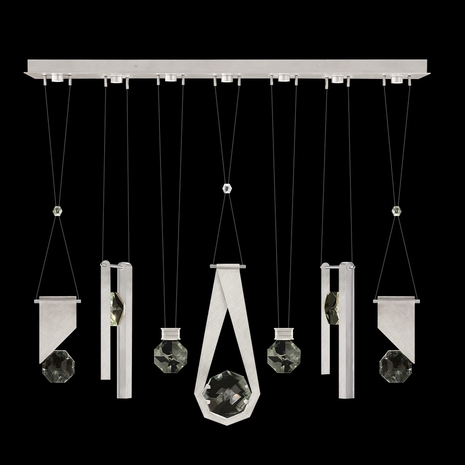 100007-1-1123344 Fine Art Lighting Aria 60"W Linear Pendant with Brushed Silver Finish