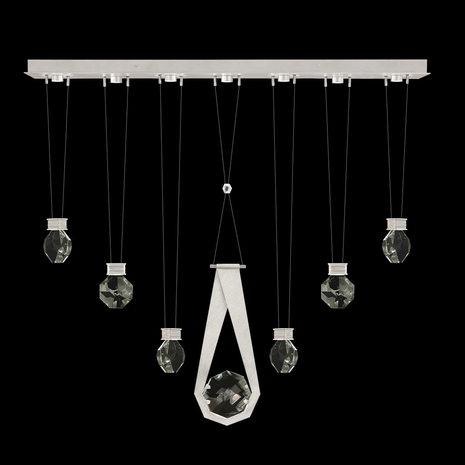 100007-1-2444444 Fine Art Lighting Aria 60"W Linear Pendant with Brushed Silver Finish