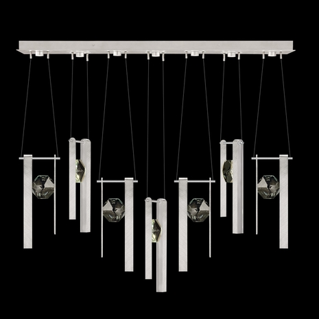 100007-1-3333333 Fine Art Lighting Aria 60"W Linear Pendant with Brushed Silver Finish