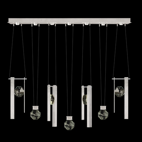 100007-1-3333444 Fine Art Lighting Aria 60"W Linear Pendant with Brushed Silver Finish
