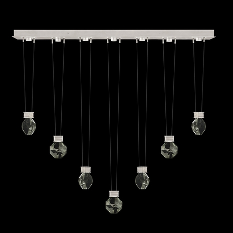 100007-1-4444444 Fine Art Lighting Aria 60"W Linear Pendant with Brushed Silver Finish