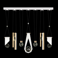 100007-2-1123344 Fine Art Lighting Aria 60"W Linear Pendant with White/Gold Accents Finish