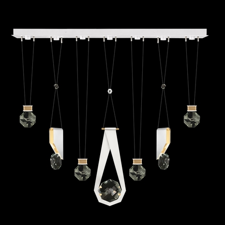 100007-2-1124444 Fine Art Lighting Aria 60"W Linear Pendant with White/Gold Accents Finish