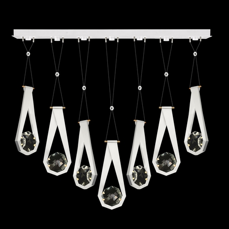 100007-2-2222222 Fine Art Lighting Aria 60"W Linear Pendant with White/Gold Accents Finish