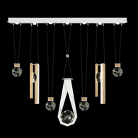 100007-2-2334444 Fine Art Lighting Aria 60"W Linear Pendant with White/Gold Accents Finish