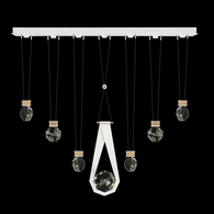100007-2-2444444 Fine Art Lighting Aria 60"W Linear Pendant with White/Gold Accents Finish
