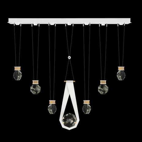 100007-2-2444444 Fine Art Lighting Aria 60"W Linear Pendant with White/Gold Accents Finish