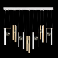 100007-2-3333333 Fine Art Lighting Aria 60"W Linear Pendant with White/Gold Accents Finish