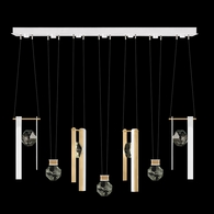 100007-2-3333444 Fine Art Lighting Aria 60"W Linear Pendant with White/Gold Accents Finish